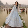 Sonia Umer Embroidered Net Suits Unstitched 3 Piece – Vintage Light Blue - Image 3