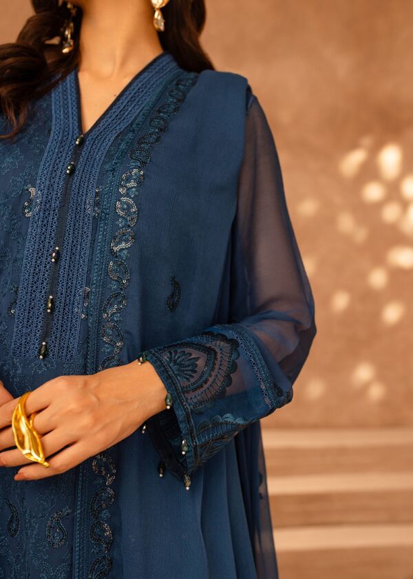 *SHIREEN LAKDAWALA CHIFFON - BERRY BLUE* - Image 2