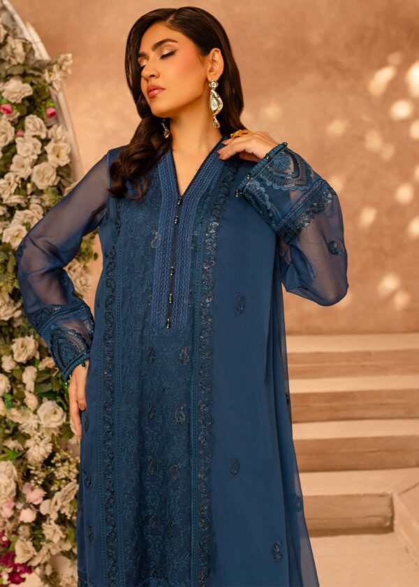 *SHIREEN LAKDAWALA CHIFFON - BERRY BLUE* - Image 3