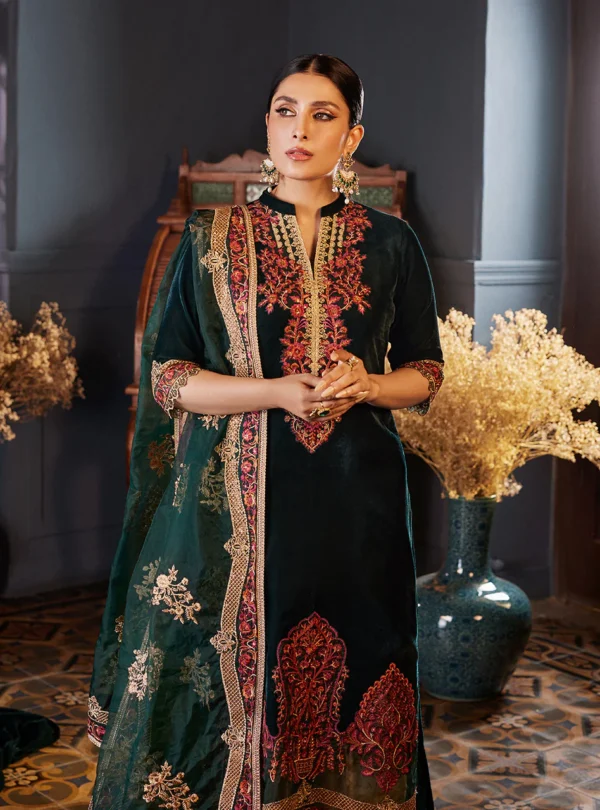 ZAINAB CHOTTANI VELVET - ZELENA 08 - Image 4