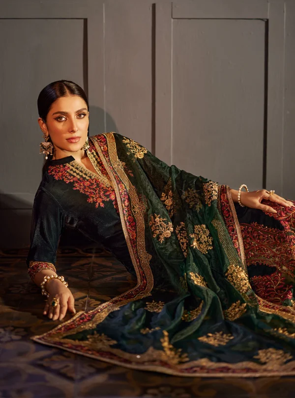ZAINAB CHOTTANI VELVET - ZELENA 08 - Image 3