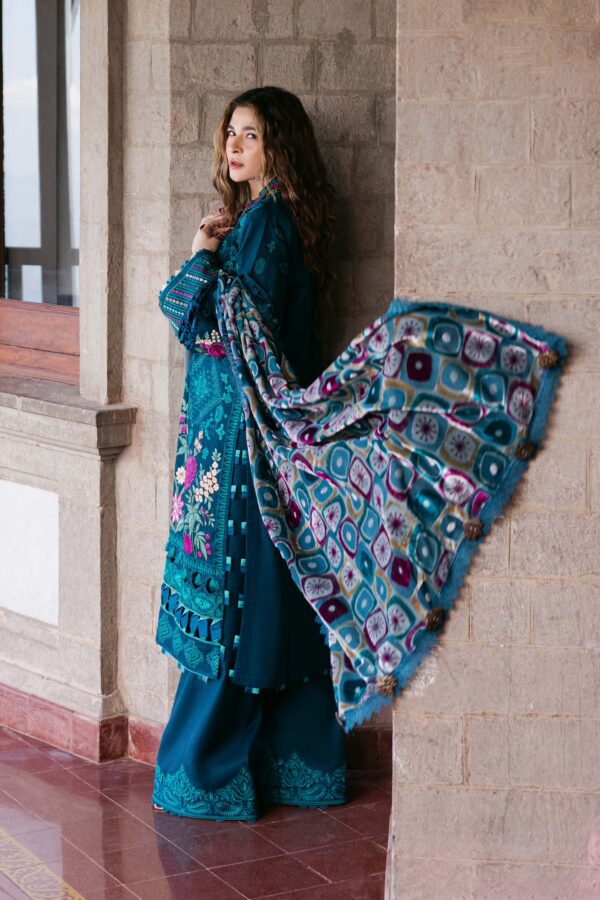 MARYAM HUSSAIN WINTER SHAWL - OPAL - Image 2