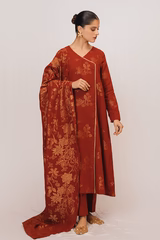 CROSS STITCH - GOLDEN OCHRE-3 PIECE JACQUARD SUIT
