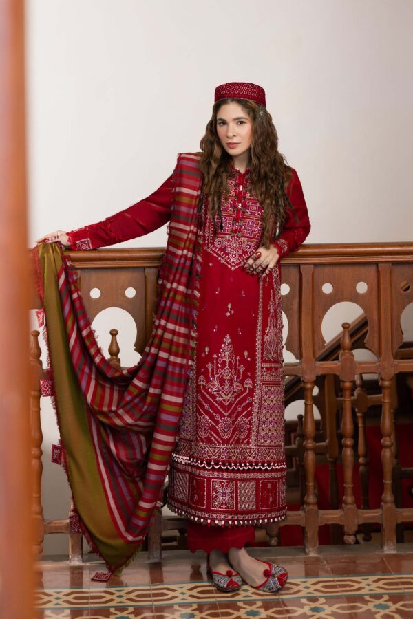 MARYAM HUSSAIN WINTER SHAWL - ROSE